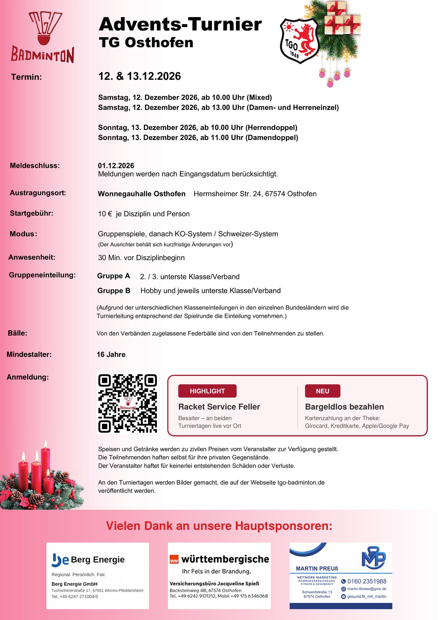 Ausschreibung Adventsturnier 2026